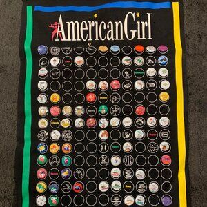 American Girl Pin 31"x 19" Banner With Pin Collection
